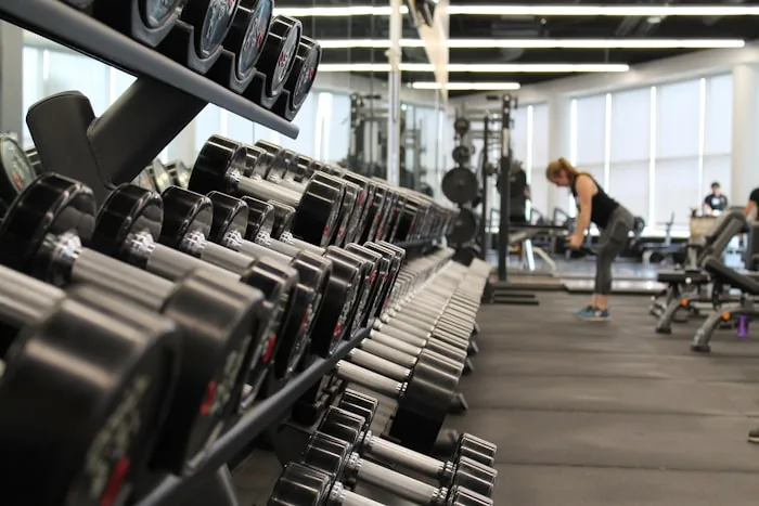 Strength zone with dumbbells and racks